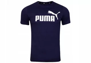 Koszulki męskie - Puma Koszulka Męska T-Shirt Ess Logo Tee Navy 586666 06 M - grafika 1