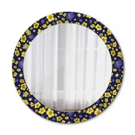 Lustra - Okrągłe Lustro Ścienne Małe kwiatki 70cm - miniaturka - grafika 1