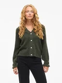 Swetry damskie - Vila Kardigan "Vitilda" w kolorze khaki - miniaturka - grafika 1