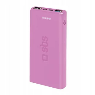 SBS 10000 mAh 10W 1xUSB-C 2xUSB rózowy - Powerbanki - miniaturka - grafika 1