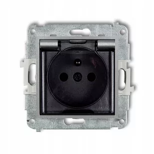 Karlik Gniazdo pojedyncze z uziemieniem IP44 srebny 7MGPB-1zdp - Gniazdka elektryczne - miniaturka - grafika 1