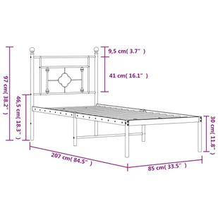 Metalowa rama łóżka z wezgłowiem, biała, 80x200 cm Lumarko! - Łóżka - miniaturka - grafika 12