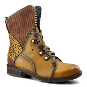 Botki damskie - Żółte Trzewiki Maciejka Damskie Stylowe Obuwie - miniaturka - grafika 1