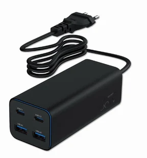 Gembird Ładowarka uniwersalna 100W GaN 2xUSB-A 2xUSB-C szybkie ładowanie czarna TA-UC-2A2C-PD100-01-BK - Zasilacze do laptopów - miniaturka - grafika 1
