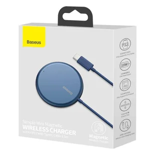 Baseus mini magnetyczna bezprzewodowa indukcyjna ładowarka Qi 15 W (kompatybilna z MagSafe do iPhone) niebieski (WXJK-H03) - Ładowarki do telefonów - miniaturka - grafika 5