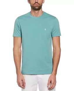 ORIGINAL PENGUIN - Koszulka męska, Pin Point Haftowane Logo T Shirt, 100% bawełna, Krótki rękaw, Oil Blue, L, Niebieski olejowy, L - Koszulki męskie - miniaturka - grafika 1