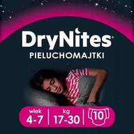 Pieluchy - Huggies DryNites superchłonne majteczki na noc dla dziewczynek 4-7 lat, 10 szt. - miniaturka - grafika 1