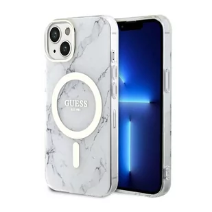 Guess GUHMP14MPCUMAH do Apple iPhone 14 Plus 6.7" biały/white hardcase Marble MagSafe - Etui i futerały do telefonów - miniaturka - grafika 1