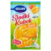 Kisiel - Gellwe Słodki Kubek Kisiel z kawałkami owoców smak mango 28 g - miniaturka - grafika 1