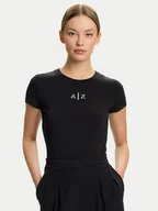 Koszulki i topy damskie - Armani Exchange T-Shirt XW001382 AF16294 UC001 Czarny Slim Fit - miniaturka - grafika 1