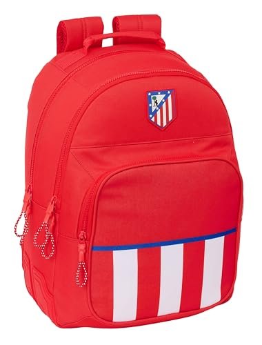 Safta ATLETICO DE MADRID - Plecak szkolny dla dzieci, idealny dla dzieci w różnym wieku, wygodny i wszechstronny, jakość i wytrzymałość, 32 x 15 x 42 cm, czerwony, Czerwone, Estándar, Casual