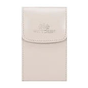 Biżuteria - akcesoria - Etui na wizytówki skórzane z logo kremowe - miniaturka - grafika 1
