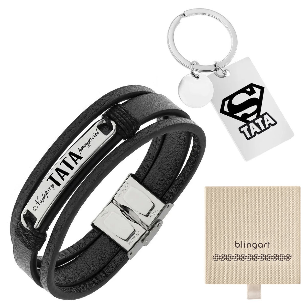 Komplet bransoletka srebrna + brelok srebrny