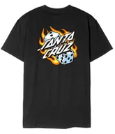 Koszulki męskie - t-shirt SANTA CRUZ Flaming Dice Dot Chest T-Shirt Black - miniaturka - grafika 1