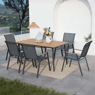 Meble ogrodowe - Zestaw mebli jadalnianych NOVA DINING 6+1 Dark Grey - Focus Garden - miniaturka - grafika 1