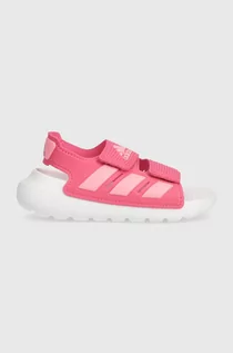 Buty dla dziewczynek - adidas sandały dziecięce ALTASWIM 2.0 C kolor różowy - grafika 1