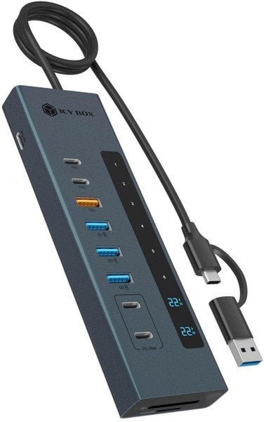 Hub 11-in-1 Hub IcyBox USB 3.2 mit Type-C & Kartenleser IB-HUB1742CR-C2PD
