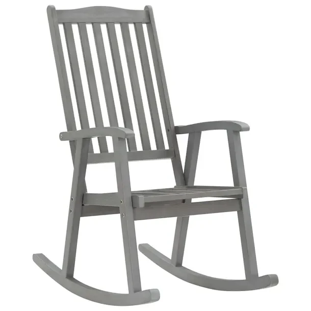 Drewniane krzesło bujane z litego drewna akacjowego, 57x100x117 cm, poszar