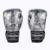 Rękawice bokserskie - Rękawice bokserskie Top King Muay Thai Super Star Air Snake black/silver - miniaturka - grafika 1
