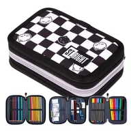 Piórniki - St. Right Piórnik Potrójny Szkolny Z Wyposażeniem Szkolnym Chess Cats - miniaturka - grafika 1