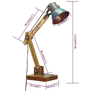 Lumarko Industrialna lampka biurkowa, kolorowa, okrągła, 23x18x95 cm! - Lampy stojące - miniaturka - grafika 11