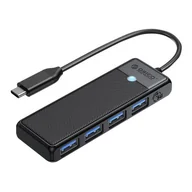 Huby USB - Adapter Hub 4w1 Orico USB A3.0x4 (czarny) - miniaturka - grafika 1