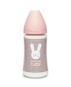 Butelki dla niemowląt - Suavinex Butelka Hygge trójprzepływ Królik róż 270ml | PONAD 10 TYŚ PRODUKTÓW W ATRAKCYJNYCH CENACH | SZYBKA - miniaturka - grafika 1