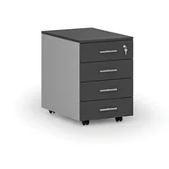 Szafki biurowe - Kontenerek biurowy mobilny PRIMO GRAY, 4 szuflady, szary/grafit - miniaturka - grafika 1