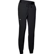 Spodnie damskie - Under Armour Damskie spodnie sportowe UA Armour, spodnie sportowe, spodnie do joggingu ze zwężaną nogawką (Black/Metallic Silver (001)) M 1348447-001 - miniaturka - grafika 1