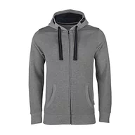 Kurtki męskie - HRM Męska kurtka z kapturem I Premium bluza z kapturem męska z kontrastową wyściółką wewnętrzną, basic Hoodie z zamkiem błyskawicznym, wysokiej jakości i ekologiczna odzież męska, szary melanż, 4XL - miniaturka - grafika 1
