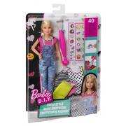 Lalki dla dziewczynek - Mattel Barbie Zrób To Sama Modne naklejki DYN93 + Lalka DYN92 Zablal - miniaturka - grafika 1