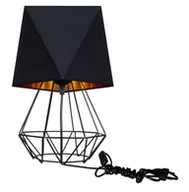 Lampy stojące - Lampka Nocna Stołowa Czarno Złota Oprawa Led - miniaturka - grafika 1