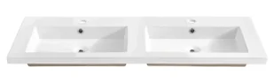 Elior Podwójna biała umywalka ceramiczna 120 cm B3-Z06 - Umywalki - miniaturka - grafika 1