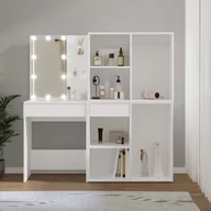Toaletki - Lumarko Toaletka z oświetleniem LED i 2 szafkami, biała - miniaturka - grafika 1