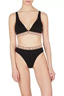 Majtki damskie - Emporio Armani Women's Icon Logoband Thong Majtki Stringi Damskie, Czarny, S - miniaturka - grafika 1