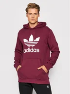 Bluzy sportowe męskie - Adidas Bluza adicolor Classics Trefoil H06666 Bordowy Standard Fit - miniaturka - grafika 1
