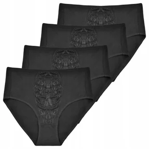 4-PAK Majtki Damskie Bawełniane FiGi GŁADKIE WYSOKI STAN Czarne - Majtki damskie 4-PAK Majtki Damskie Bawełniane FiGi GŁADKIE WYSOKI STAN Czarne - Majtki damskie - miniaturka - grafika 1