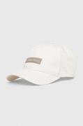Czapki męskie - Calvin Klein czapka z daszkiem bawełniana kolor biały z aplikacją - miniaturka - grafika 1