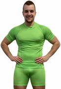 Koszulki sportowe męskie - SPORT T-shirt z krótkim rękawem - męska .L .zielony - miniaturka - grafika 1