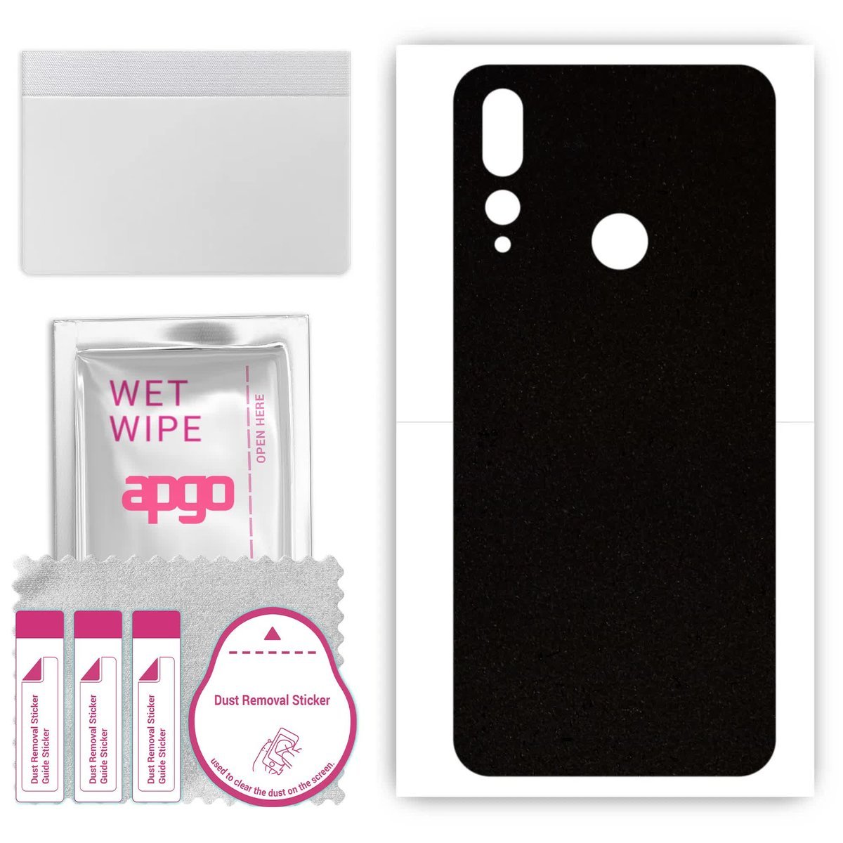 Folia naklejka skórka strukturalna na TYŁ Zamsz do HTC Desire 19 Plus - Zamsz Czarny - apgo SKINS