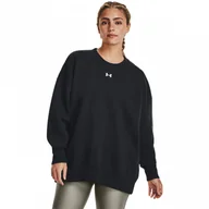 Bluzy damskie - Damska bluza dresowa nierozpinana bez kaptura Under Armour UA Rival Fleece OS Crew - czarna - miniaturka - grafika 1