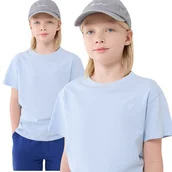 Koszulki dla chłopców - T-shirt oversize gładki chłopięcy 4F 4FJWSS25TTSHM2324-33S Niebieski Roz. 134 - miniaturka - grafika 1