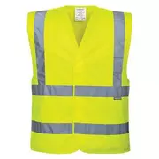 Odzież robocza - Kamizelka ostrzegawcza z taśmami pionowymi i poziomymi PORTWEST C470 - Żółty - miniaturka - grafika 1