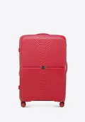 Walizki - Duża walizka z polipropylenu w okręgi czerwona - miniaturka - grafika 1