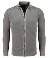 Bluzy męskie - KEY LARGO Męska bluza z dzianiny World Jacket, Szary (1103), L - miniaturka - grafika 1