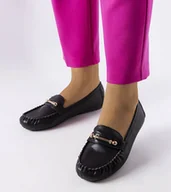 Botki damskie - Czarne mokasyny o matowym wykończeniu Sorel-39 - miniaturka - grafika 1