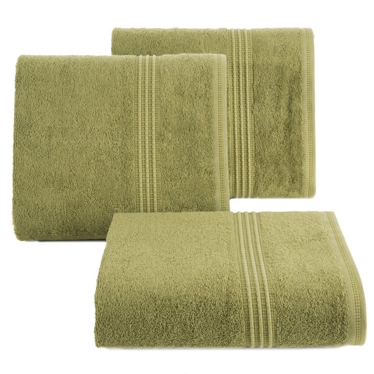 Ręcznik MELA 50x90 oliwkowy wiskoza bambusowa bordiura