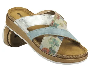 Klapki damskie ze skórzaną wkładką - Inblu GS-52, białe - Klapki i japonki damskie - miniaturka - grafika 1