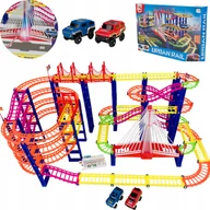 Kolejki i akcesoria - LT126 TOR SAMOCHODOWY 193 ELEMENTY + 2 AUTKA - miniaturka - grafika 1