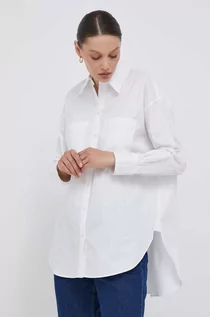 Koszule damskie - Joop! koszula bawełniana damska kolor biały relaxed z kołnierzykiem klasycznym - grafika 1